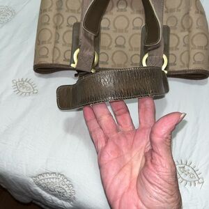 Authentic Salvatore Ferragamo Tan Designer Tote Bag
